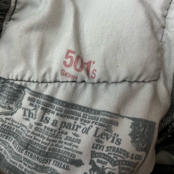 Levi's 501’s Skinny Jeans Coal Black Grey - Picture 10 of 10